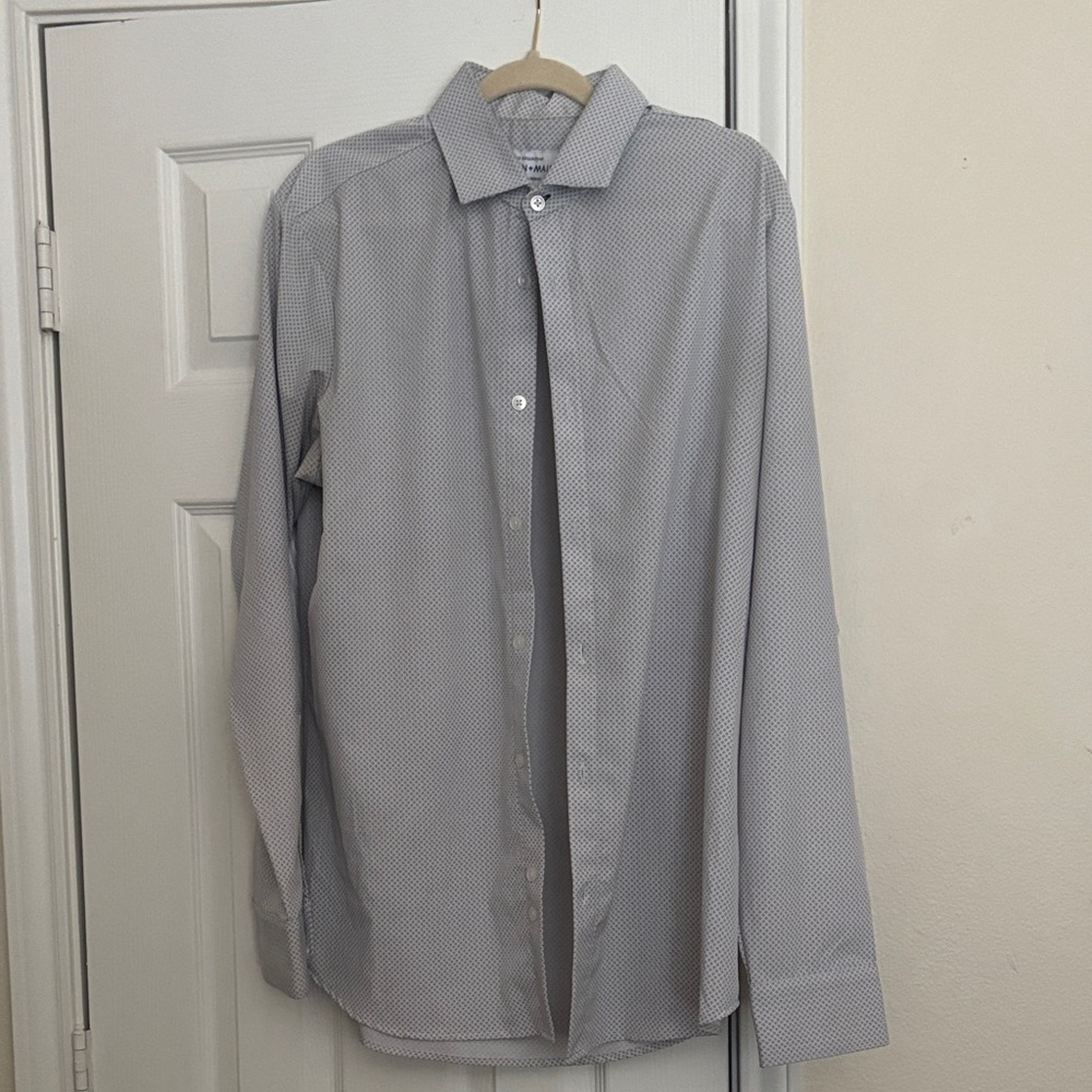 Mizzen+Main Gray Patterned Dress Shirt